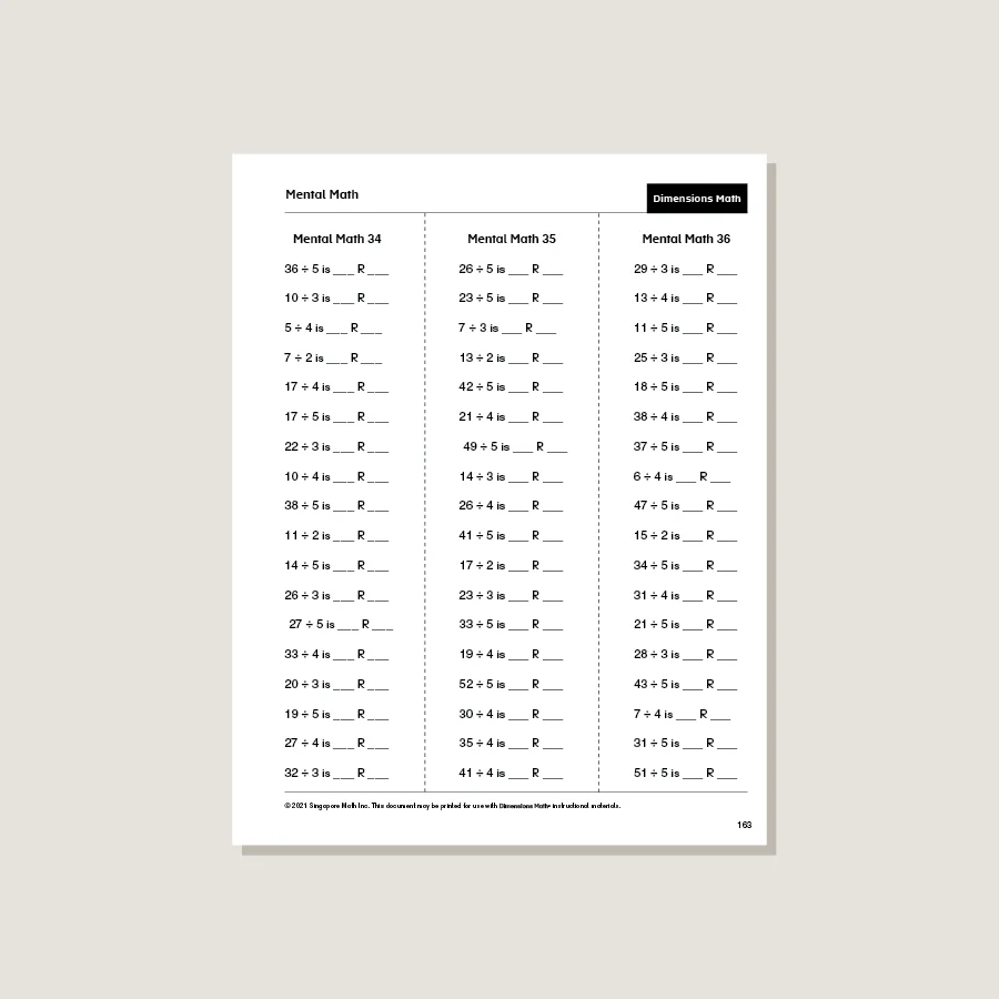 Dimensions Math Home Instructor's Printouts 3A - Blemished - Image 4