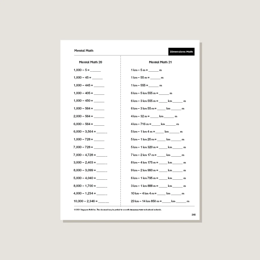 Dimensions Math Home Instructor's Printouts 3B - Blemished - Image 4