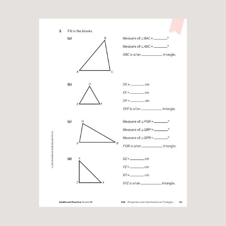 Primary Mathematics Additional Practice 5B (2022 Edition) - Blemished - Image 3