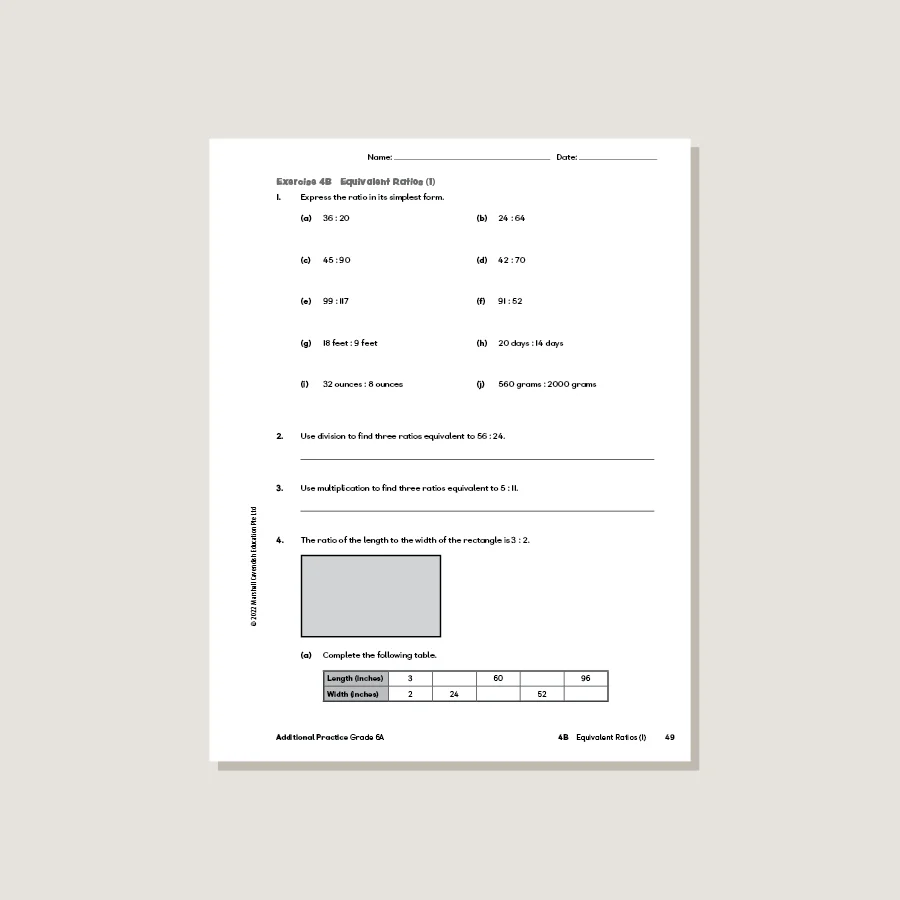 Primary Mathematics Additional Practice 6A (2022 Edition) - Blemished - Image 4
