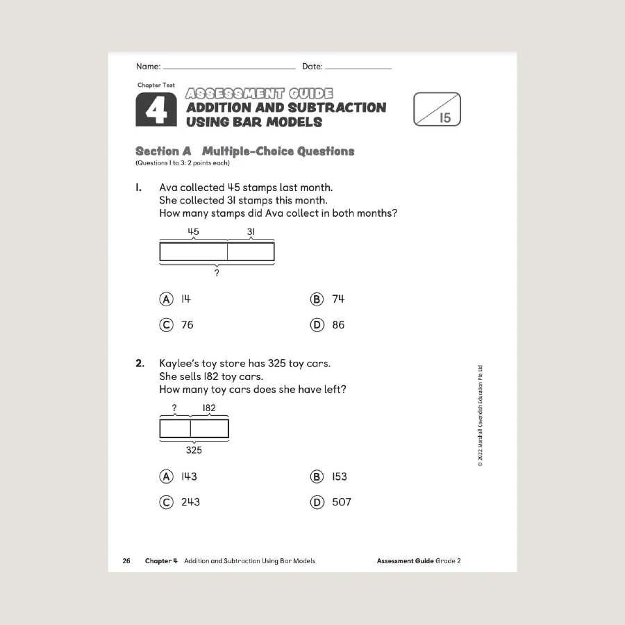 Primary Mathematics Assessment Guide Teacher Edition 2 (2022 Edition) - Blemished - Image 2