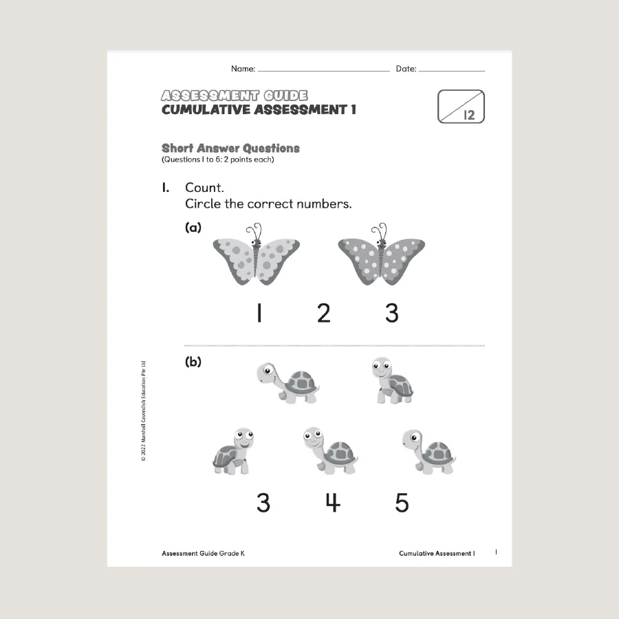 Primary Mathematics Assessment Guide Teacher Edition K (2022 Edition) - Image 2