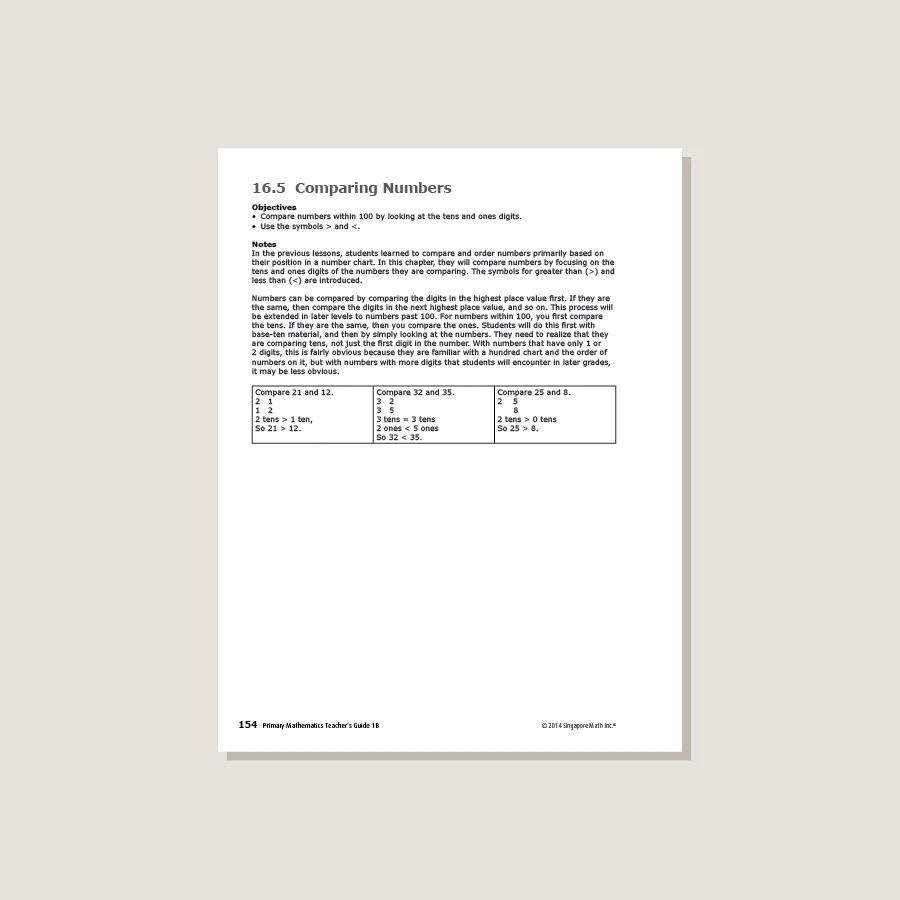 Primary Mathematics Common Core Edition Teacher's Guide 1B - Blemished - Image 2