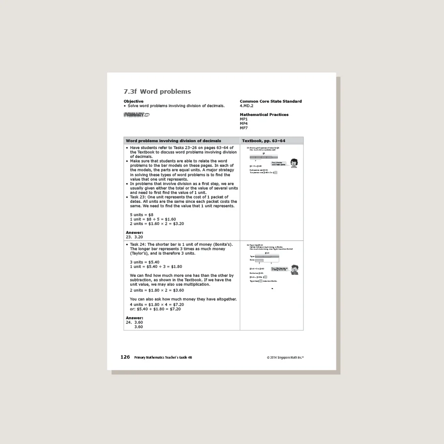 Primary Mathematics Common Core Edition Teacher's Guide 4B - Image 2
