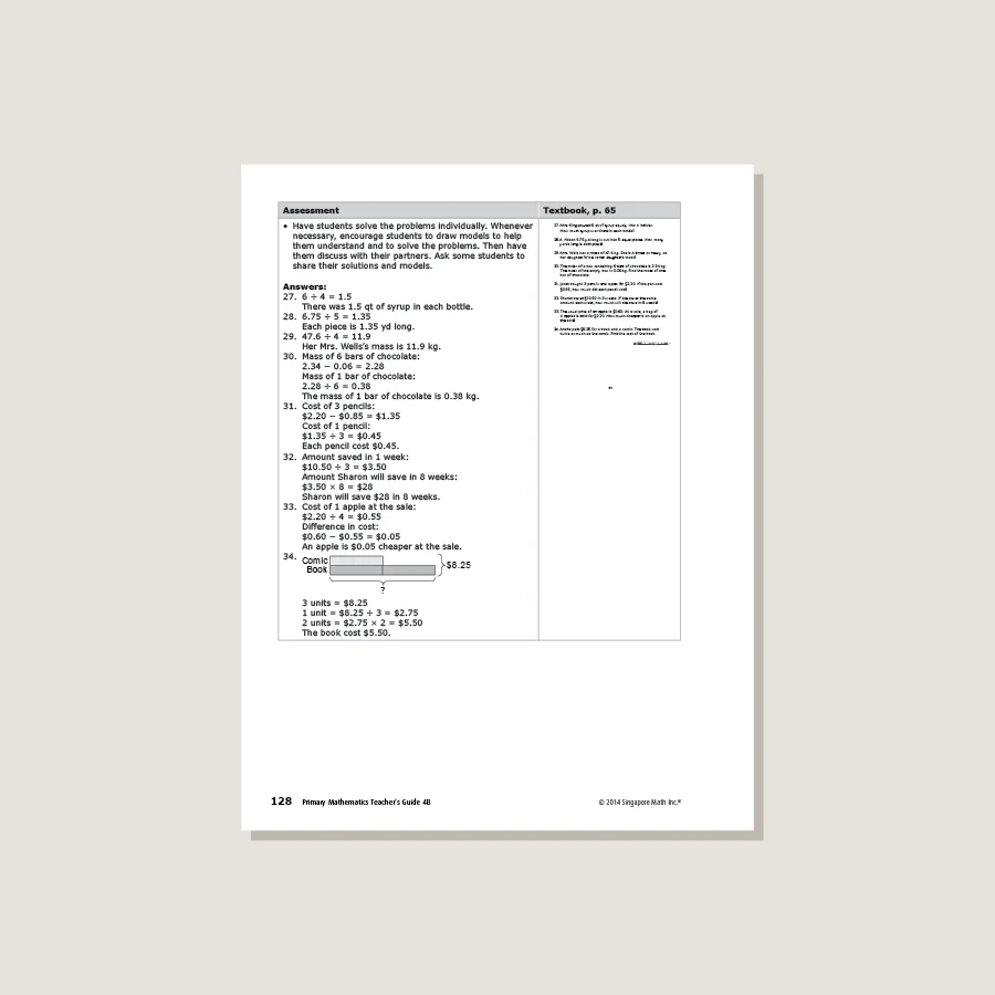 Primary Mathematics Common Core Edition Teacher's Guide 4B - Image 4