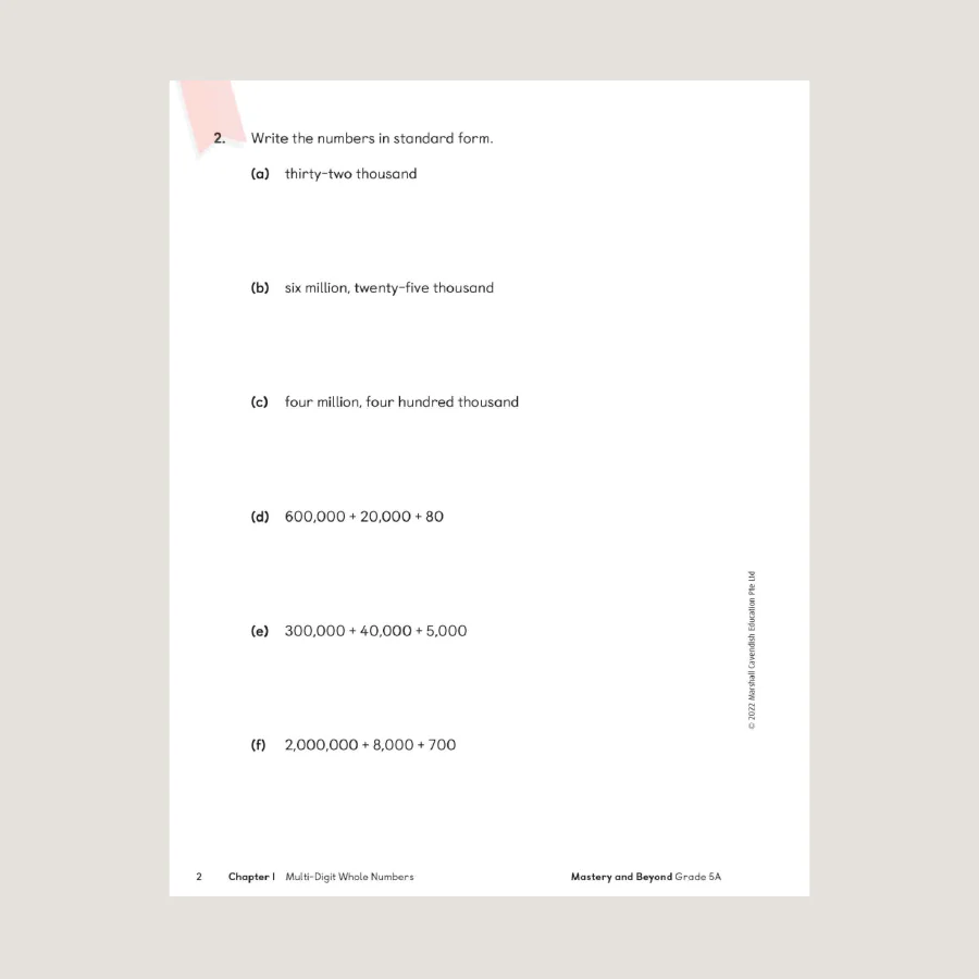 Primary Mathematics Mastery and Beyond 5A (2022 Edition) - Blemished - Image 3