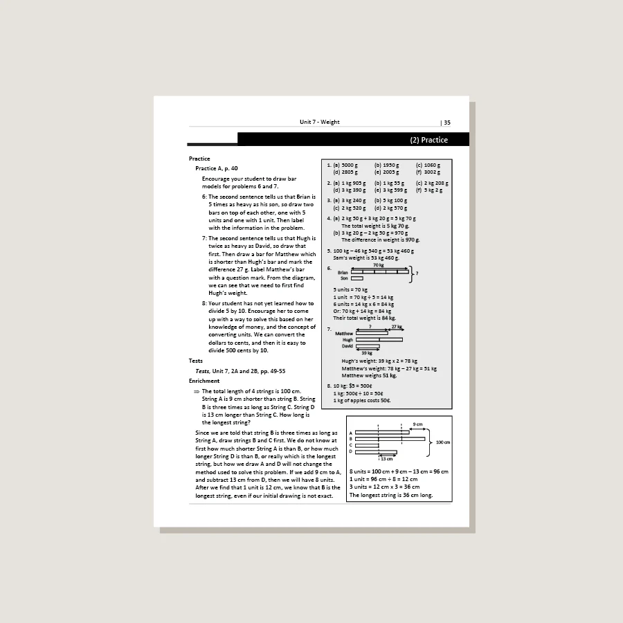 Primary Mathematics Standards Edition Home Instructor's Guide 3B - Blemished - Image 2