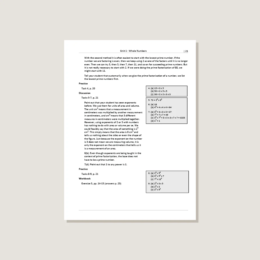 Primary Mathematics Standards Edition Home Instructor's Guide 5A - Image 3