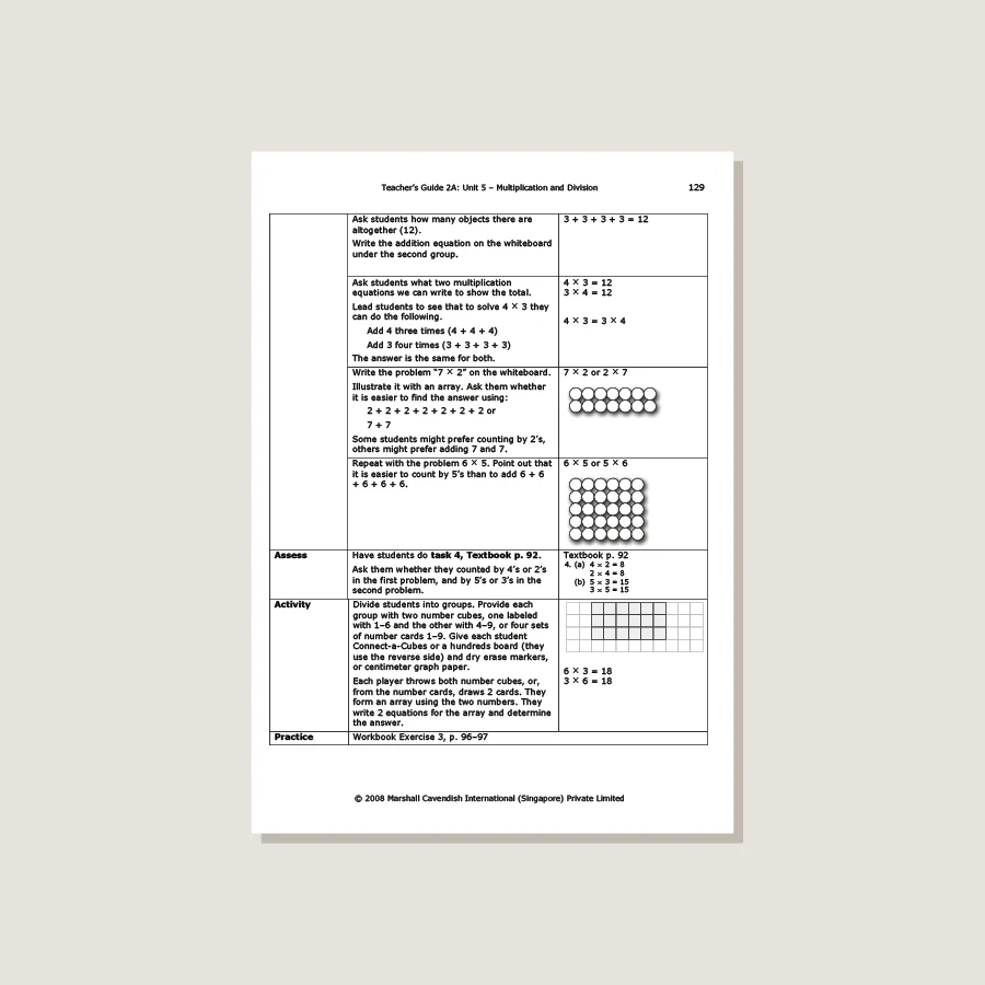 Primary Mathematics Standards Edition Teacher's Guide 2A - Image 3