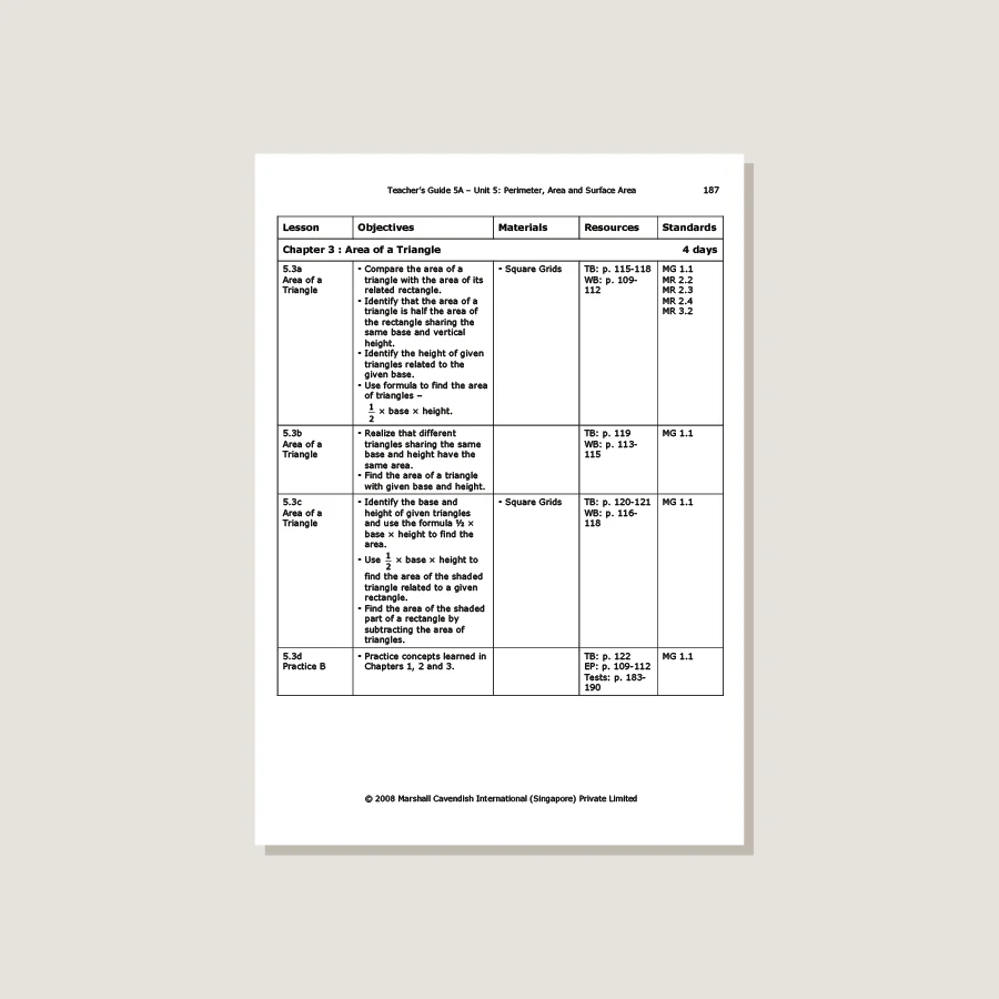 Primary Mathematics Standards Edition Teacher's Guide 5A - Blemished - Image 4