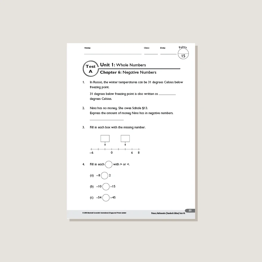 Primary Mathematics Standards Edition Tests 4A - Blemished - Image 2