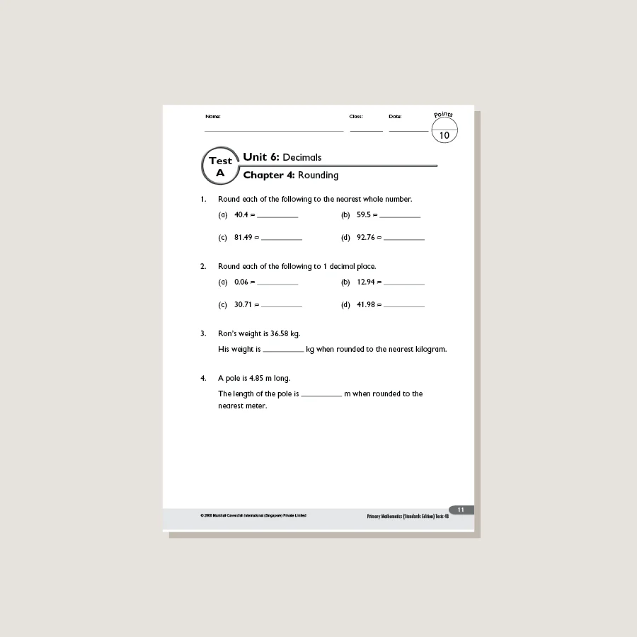 Primary Mathematics Standards Edition Tests 4B - Blemished - Image 2