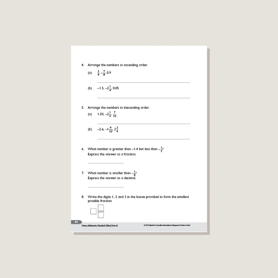 Primary Mathematics Standards Edition Tests 6A - Blemished - Image 2