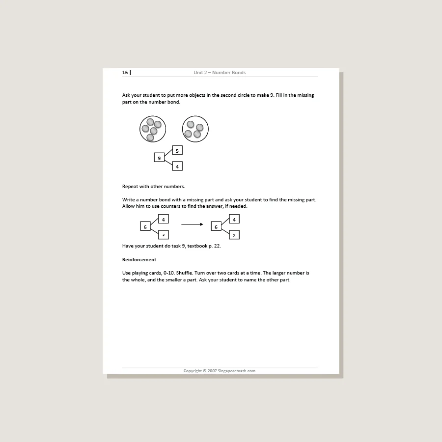 Primary Mathematics U.S. Edition Home Instructor's Guide 1A - Image 3