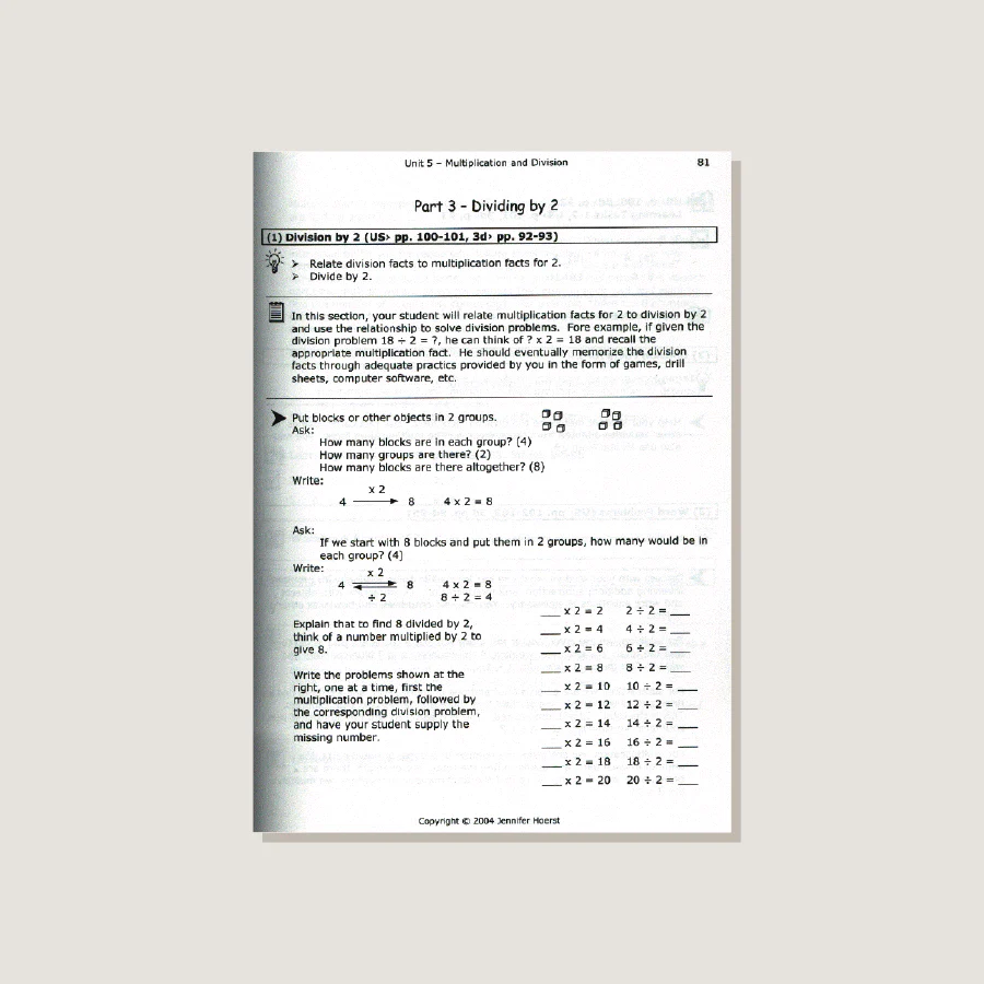 Primary Mathematics U.S. Edition Home Instructor's Guide 2A - Image 4