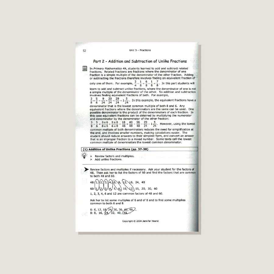 Primary Mathematics U.S. Edition Home Instructor's Guide 5A - Image 4