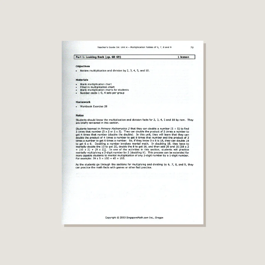 Primary Mathematics U.S. Edition Teacher's Guide 3A - Image 3