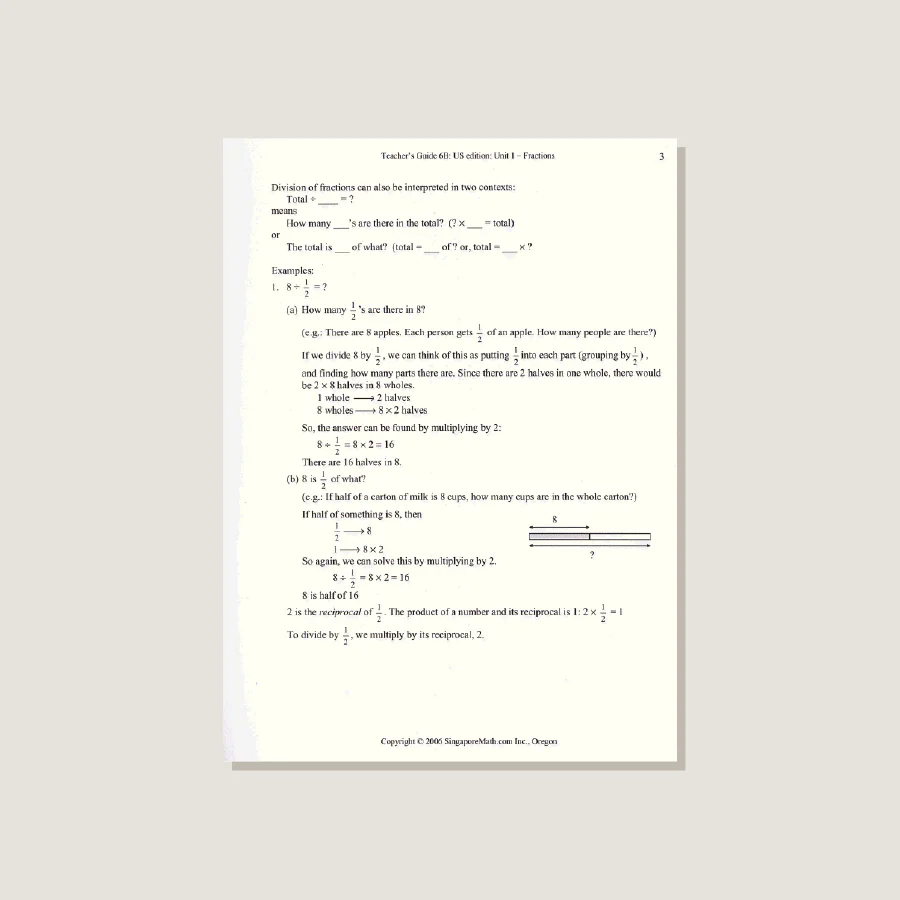 Primary Mathematics U.S. Edition Teacher's Guide 6B - Blemished - Image 3