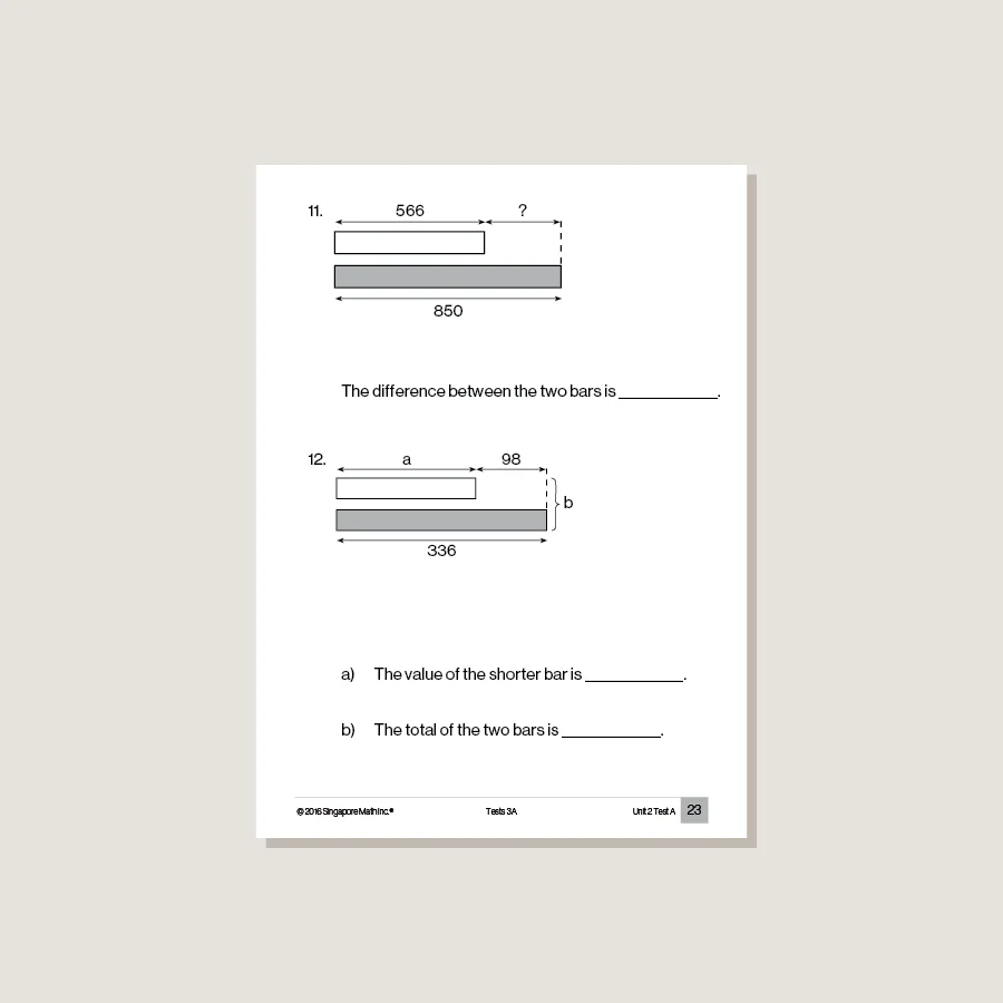 Singapore Math Common Core Tests 3A - Image 3