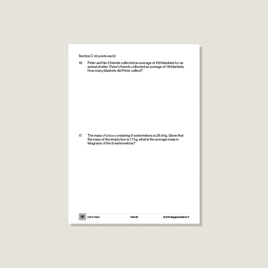 Singapore Math Common Core Tests 5B - POOS - Image 4